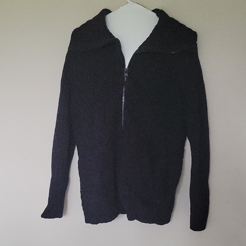 Jones New York Men's Black Zip-Up Sweater